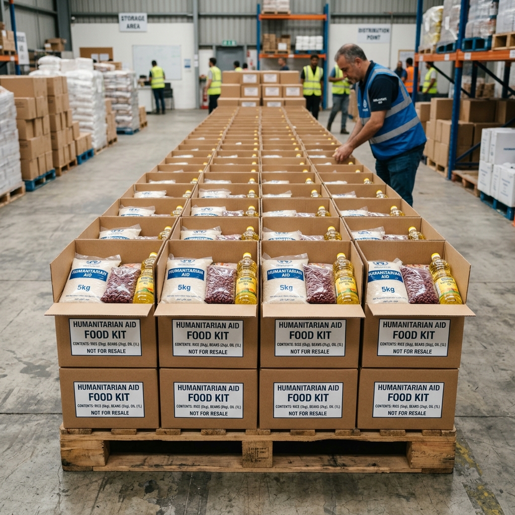 Kits de alimentos listos para distribución